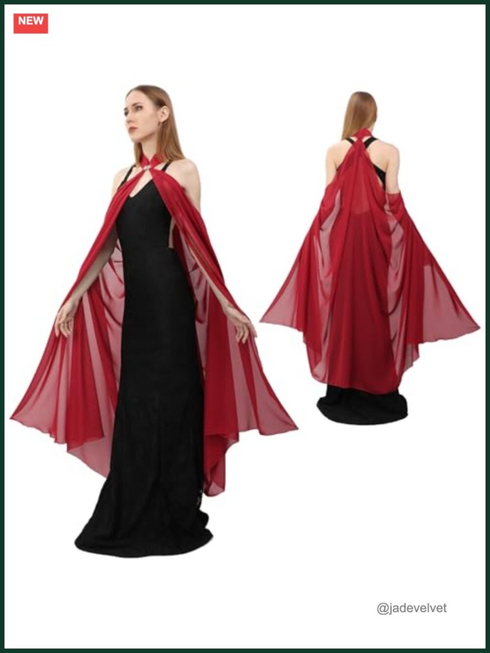 Chiffon Shawl Cape Tulle Cloak Halter Capelet for Evening Wedding
